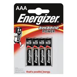 Foto van Energizer batterijen alkaline power aaa, blister van 4 stuks