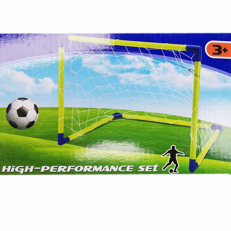 Foto van 2x voetbalgoals/voetbaldoelen 80 x 60 x 40 cm buitenspeelgoed - voetbaldoel