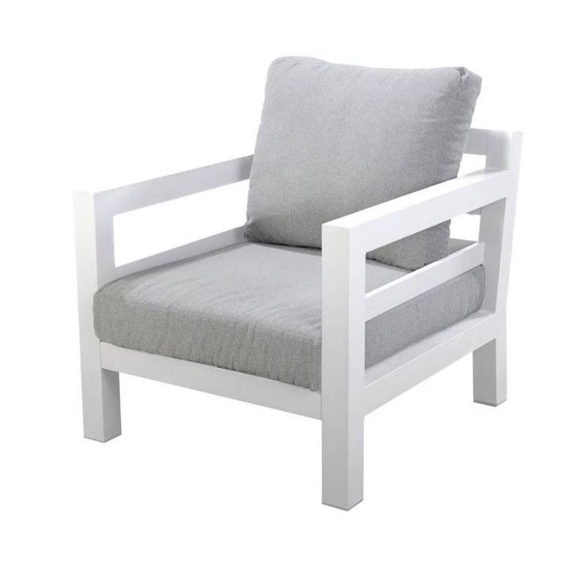 Foto van Yoi - midori lounge chair alu white/mixed grey