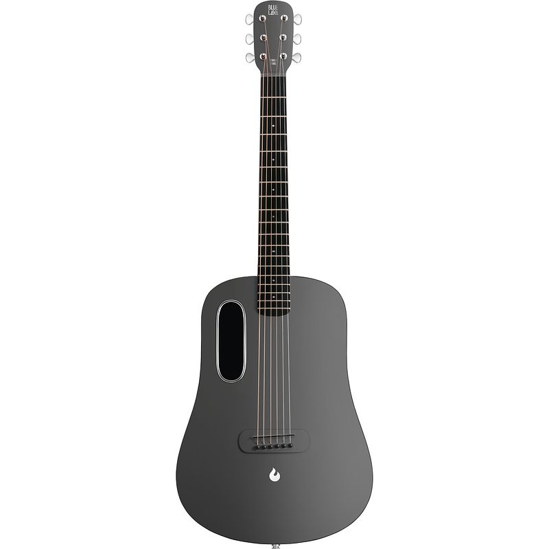 Foto van Lava music blue lava touch 36” midnight black smartguitar met multi-touch screen inclusief airflow bag