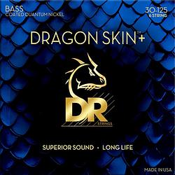 Foto van Dr strings dragon skin+ coated bass strings 6-string medium 30-125 voor 6-snarige elektrische basgitaar