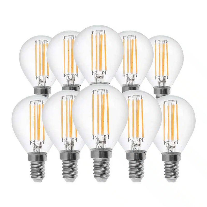 Foto van V-tac vt-1996 10-pack filament led lampen kogel - e14 - 4w - 350 lm -