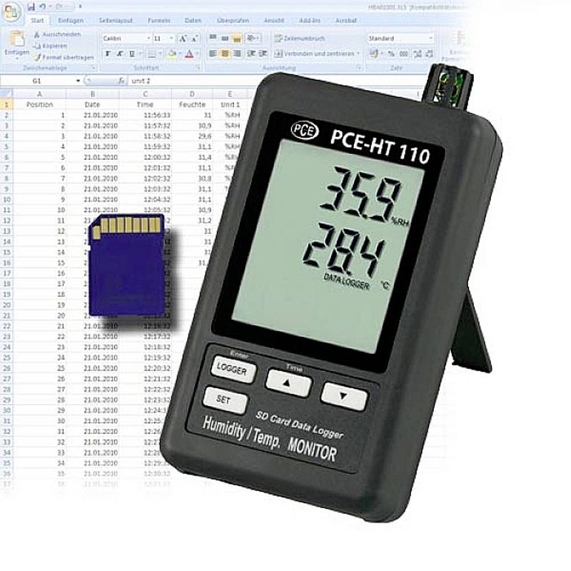 Foto van Pce instruments pce-ht110 multidatalogger 10 % hrel (min.)