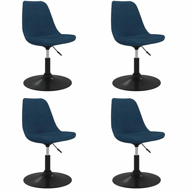 Foto van Vidaxl eetkamerstoelen draaibaar 4 st fluweel blauw