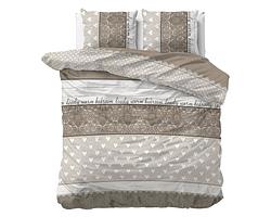 Foto van Dekbedovertrek warmish bedroom dekbedovertrek - lits-jumeaux (240x220 cm) - meerkleurig katoen - dessin: strepen - sleeptime elegance -