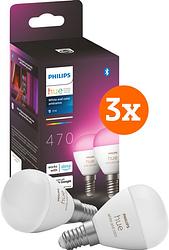Foto van Philips hue luster kogellamp white and color e14 6-pack