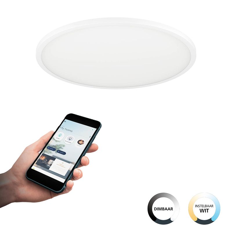 Foto van Eglo connect.z sarsina-z plafondlamp - ø 60 cm - wit - instelbaar wit licht - dimbaar - zigbee