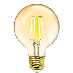 Foto van Led lamp - smart led - aigi rixona - bulb g80 - 6w - e27 fitting - slimme led - wifi led + bluetooth - aanpasbare kleur