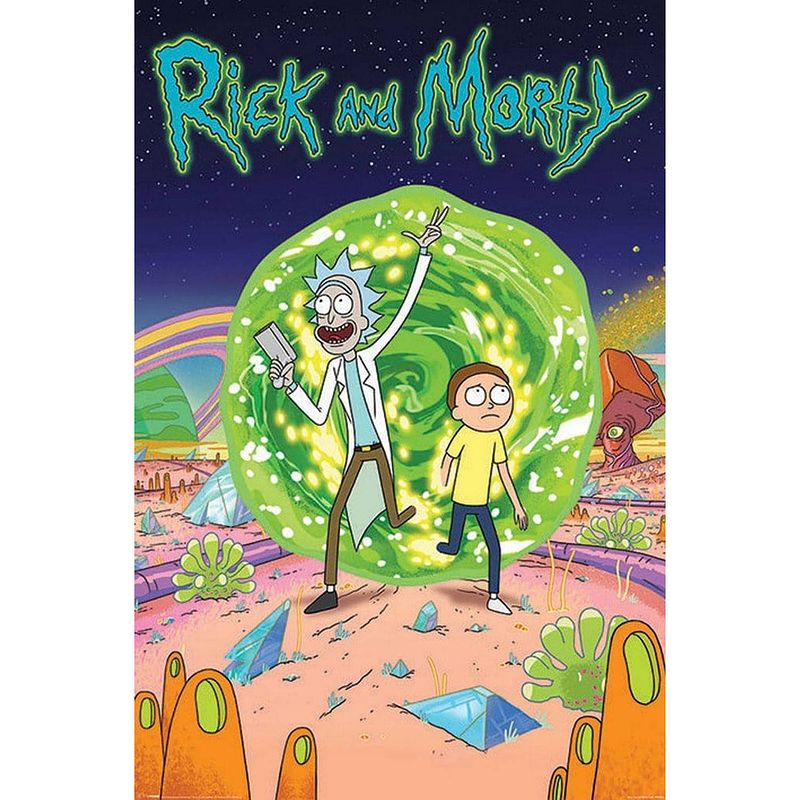 Foto van Pyramid rick and morty portal poster 61x91,5cm