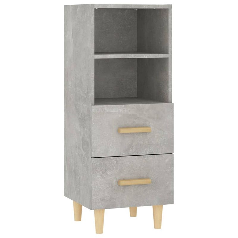 Foto van Vidaxl dressoir 34,5x34x90 cm bewerkt hout betongrijs