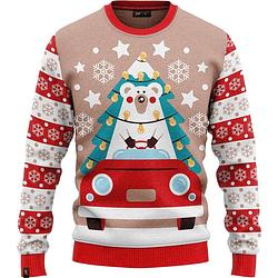 Foto van Jap foute kersttrui - driving home for christmas - kerstcadeau - dames en heren - kerst - xl - rood