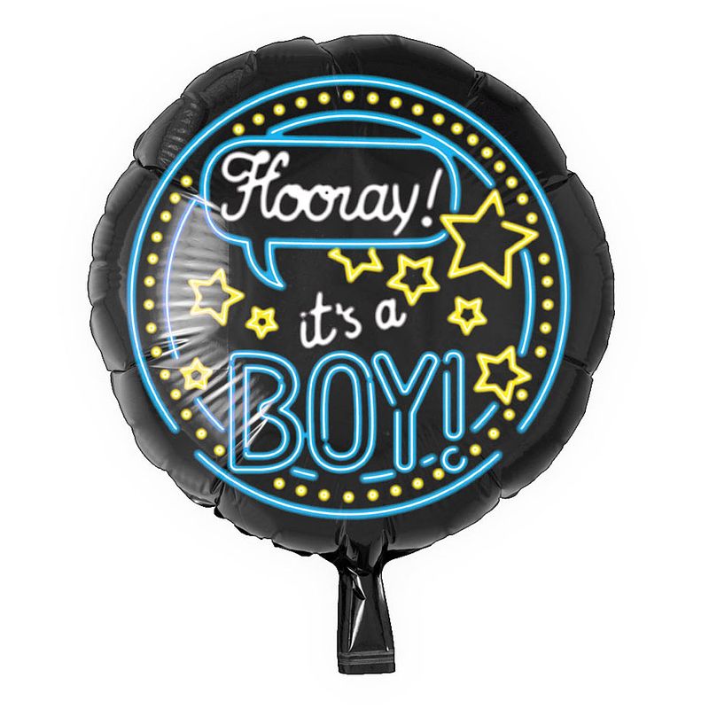 Foto van Paper dreams folieballon hooray! it's a boy! 46 cm zwart/blauw