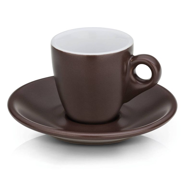 Foto van Kela keuken espresso-kop mattia 12 x 6,5 cm keramiek bruin 2 stuks