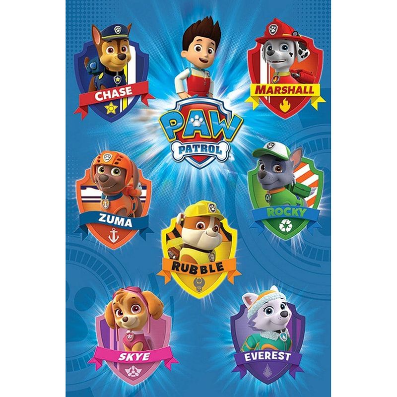 Foto van Pyramid paw patrol crests poster 61x91,5cm