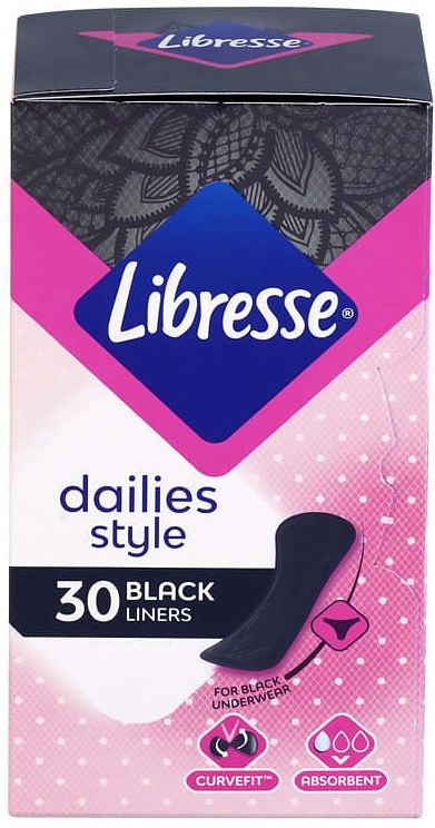 Foto van Libresse black daily liners normal 30 stuks bij jumbo