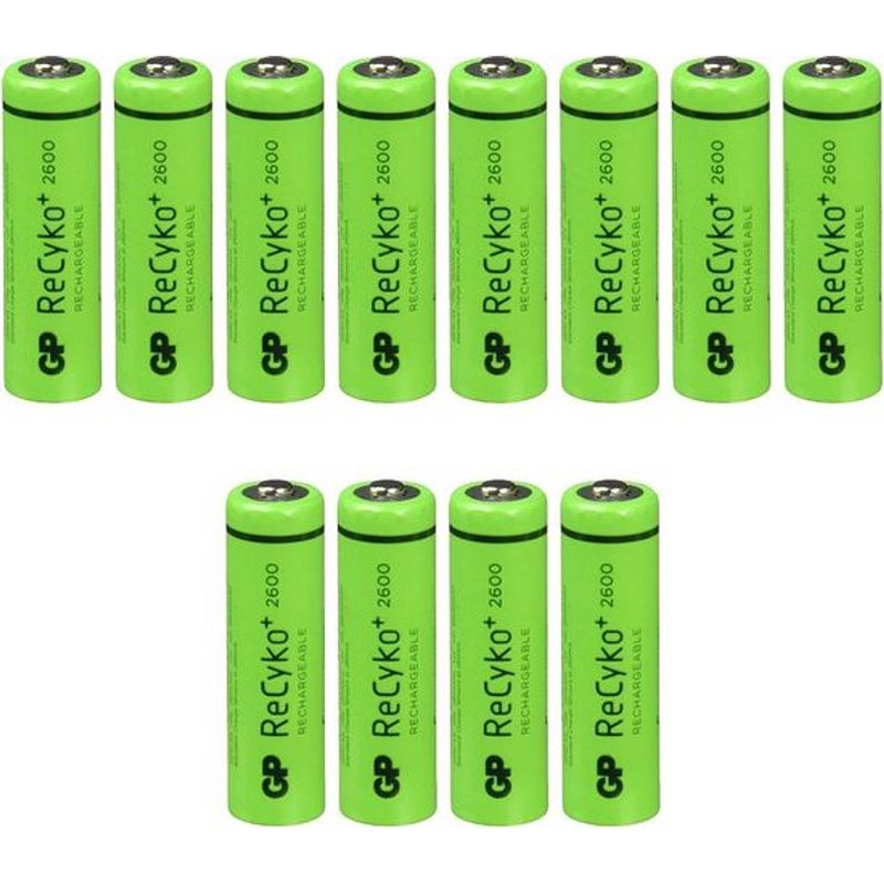 Foto van 8 plus 4 gratis gp recyko+ aa oplaadbare batterijen - 2600mah