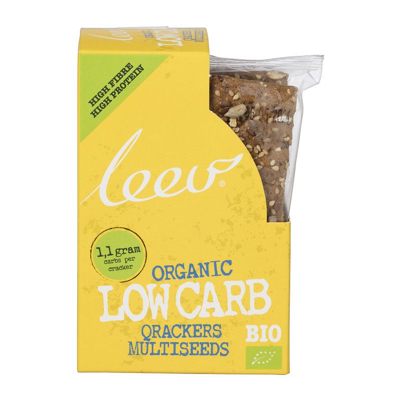 Foto van Leev crackers low carb multiseed - 80 gr