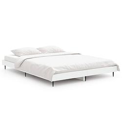 Foto van The living store bedframe - bedframe - afmeting- 193 x 138 x 20 cm - ken- duurzaam hout - metalen poten - multiplex