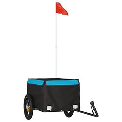 Foto van Vidaxl fietskar 30 kg ijzer zwart en blauw