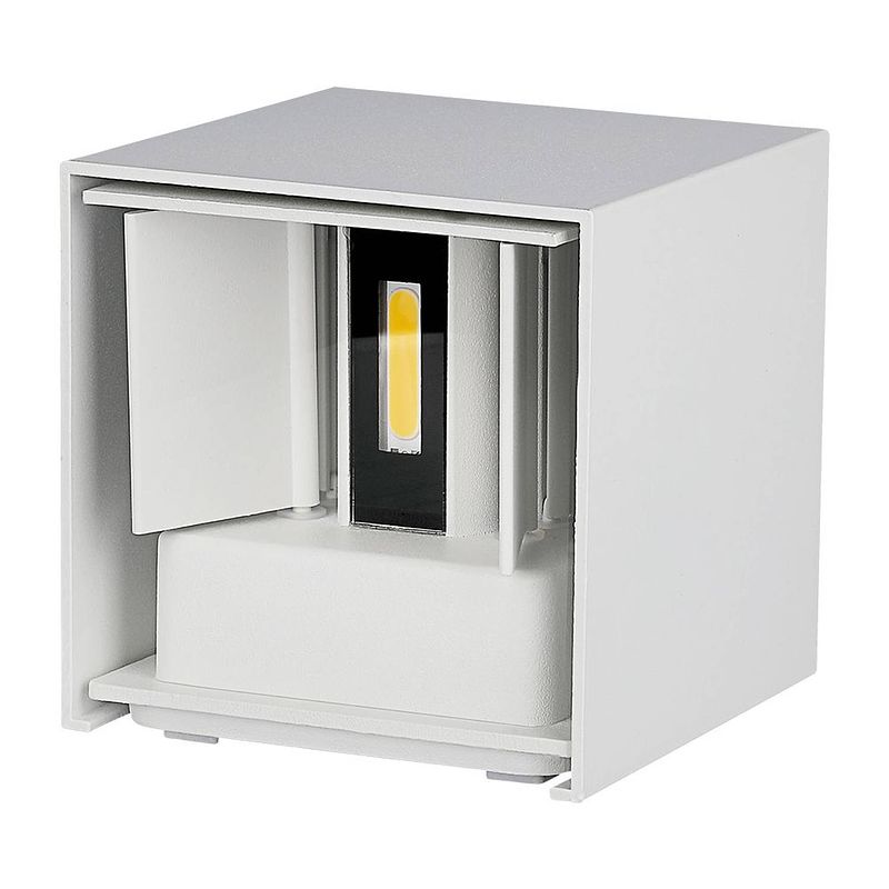 Foto van V-tac vt-759-w-n vierkante led wandlamp - bridgelux - ip65 - wit - 5w - 700 lumen - 4000k