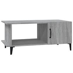 Foto van The living store salontafel solid - grijs sonoma eiken - 90 x 50 x 40 cm