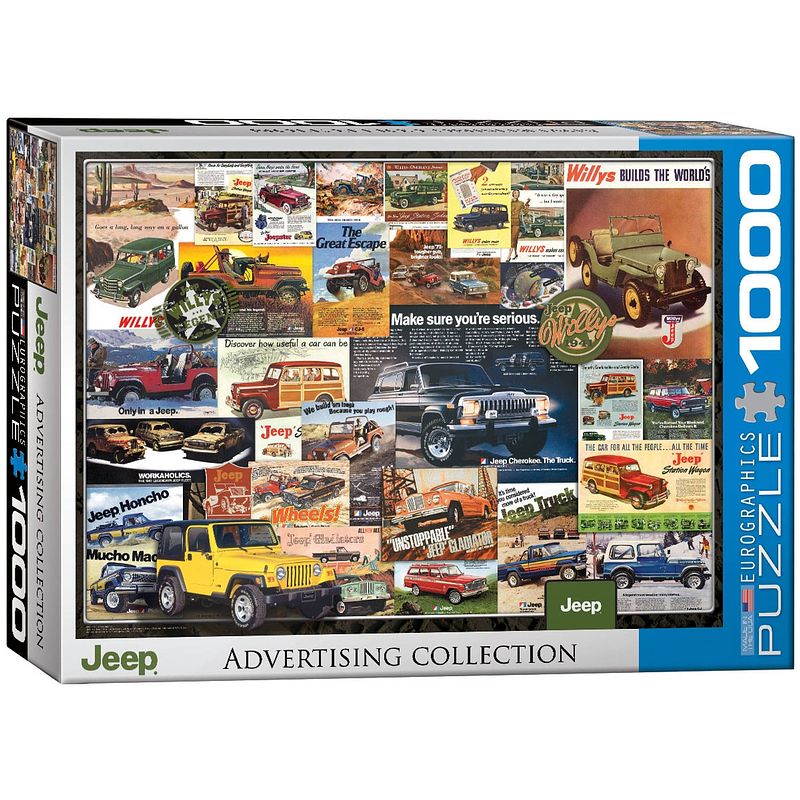 Foto van Eurographics puzzel jeep advertising collection - 1000 stukjes