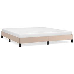 Foto van The living store bedframe - cappuccino kunstleer - multiplex - 203x183x25 cm - geschikt voor 180x200 cm matras