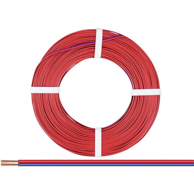 Foto van Donau elektronik 225-020-25 draad 2 x 0.25 mm² rood-blauw 25 m