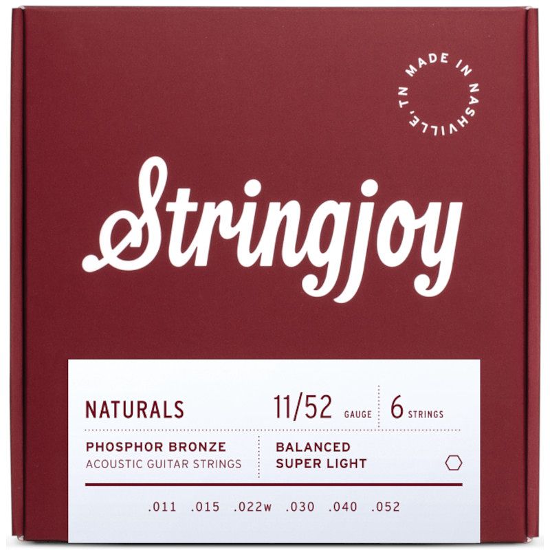 Foto van Stringjoy naturals ac6 super light 11-52 snarenset voor westerngitaar