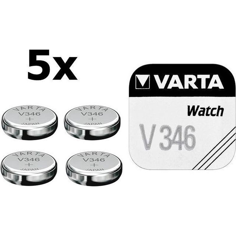 Foto van 5 stuks - varta v346 10mah 1.55v knoopcel batterij