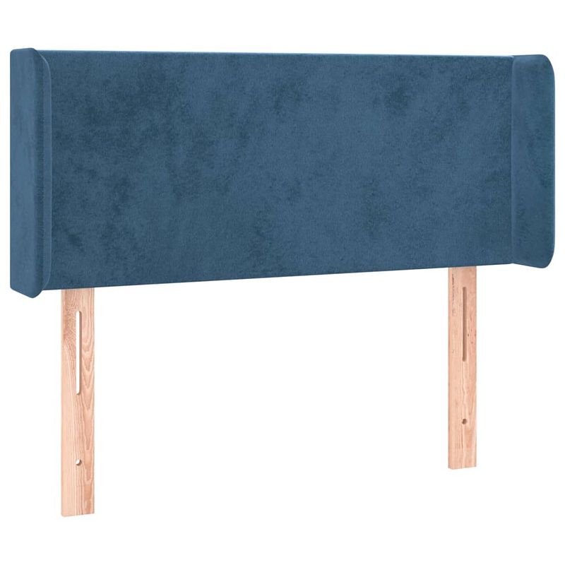 Foto van The living store hoofdbord velvet - donkerblauw - 93 x 16 x 78/88 cm