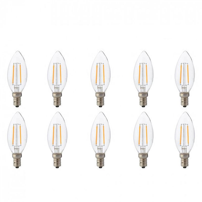 Foto van Led lamp 10 pack - kaarslamp - filament - e14 fitting - 4w - natuurlijk wit 4200k