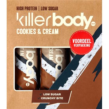 Foto van Killerbody 3pack protein bars cookies & cream 120g bij jumbo