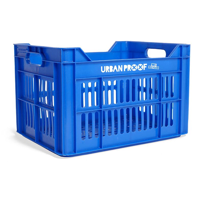 Foto van Urban proof fietskrat recycled kunststof 30l konings blauw 40x30x25 cm