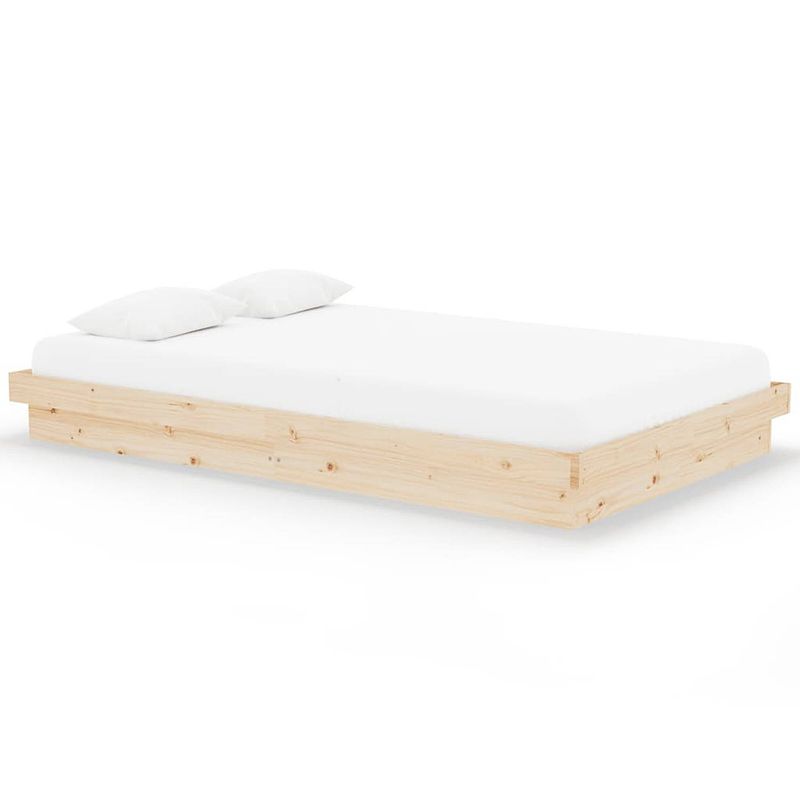 Foto van The living store houten bedframe - rustieke charme - bedframes - 204 x 123.5 x 21 cm (l x b x h) - massief grenenhout