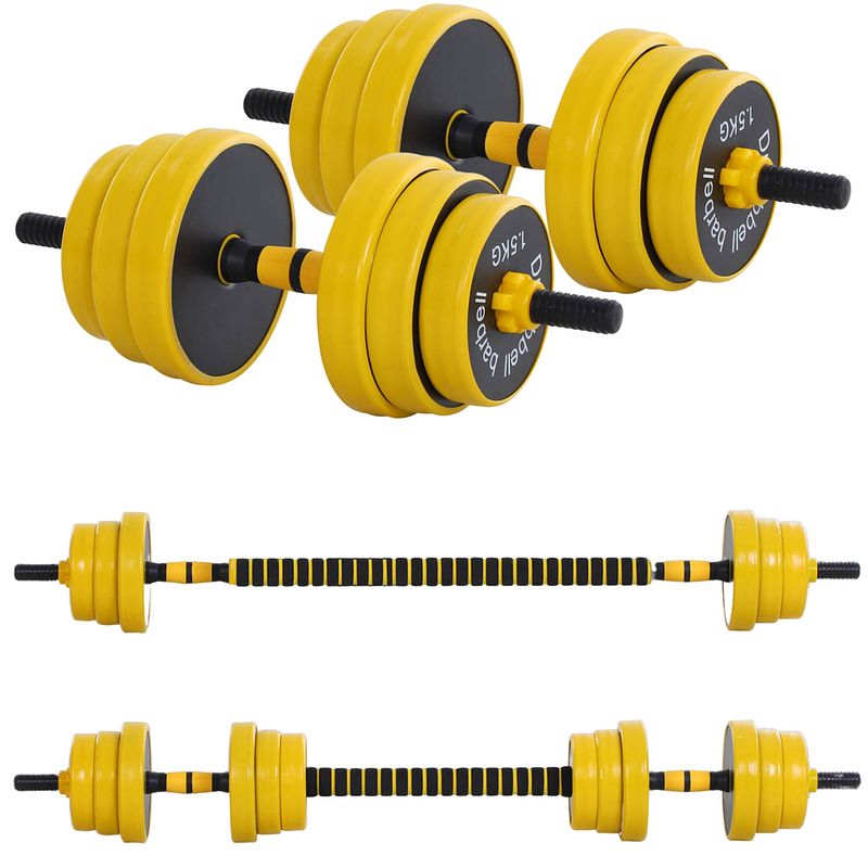 Foto van Dumbbell set - barbell set - halter - gewichten - halterset - halters - halterstang met gewichten - 25 kg