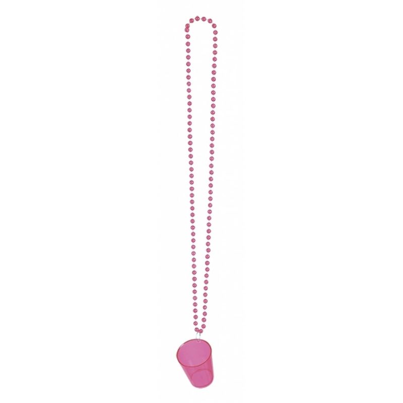 Foto van Shotglas roze aan een ketting - verkleedketting