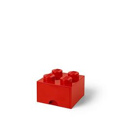 Foto van Set van 2 - opberglade brick 4, rood - lego