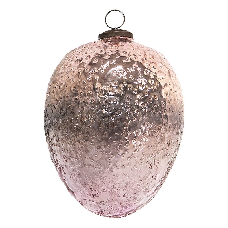 Foto van Clayre & eef kerstbal ø 12 cm roze glas kerstboomversiering kerstversiering kerstdecoratie roze kerstboomversiering