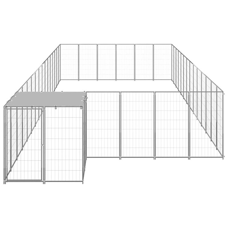 Foto van Infiori hondenkennel 26,62 m² staal zilverkleurig