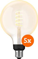 Foto van Philips hue filament white ambiance globe xl 5-pack