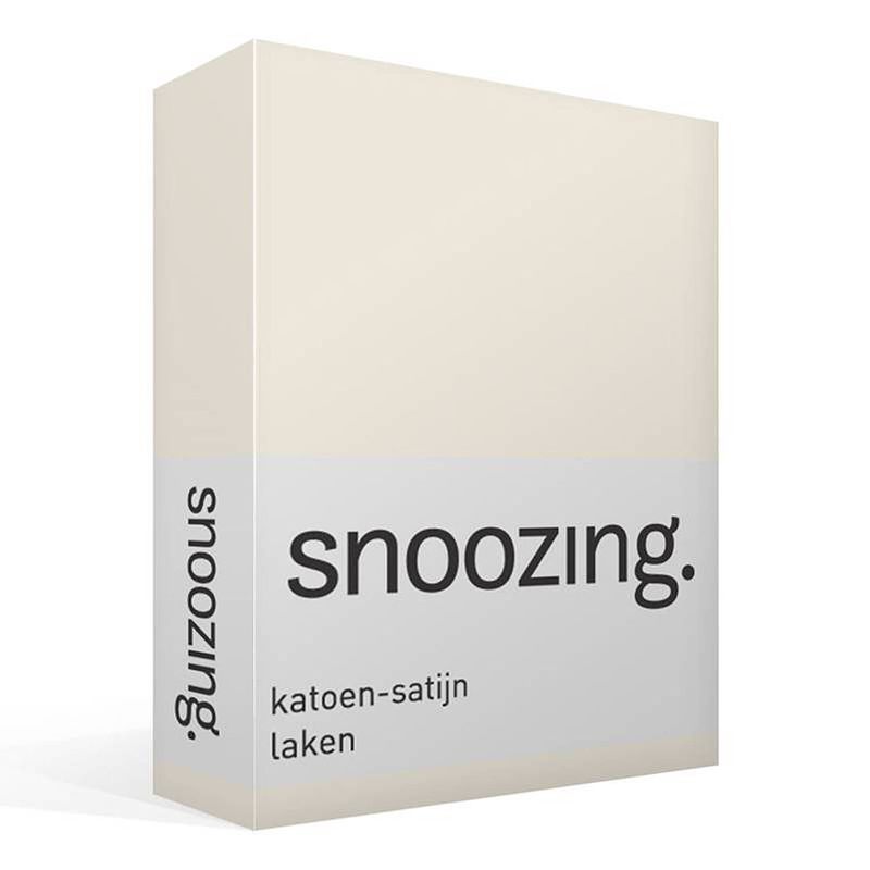 Foto van Snoozing - katoen-satijn - laken - eenpersoons - 150x260 - wit