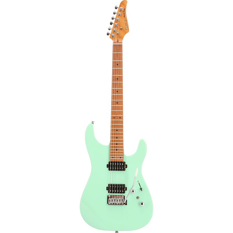 Foto van Fazley sunset series sand shark surf green elektrische gitaar met gigbag