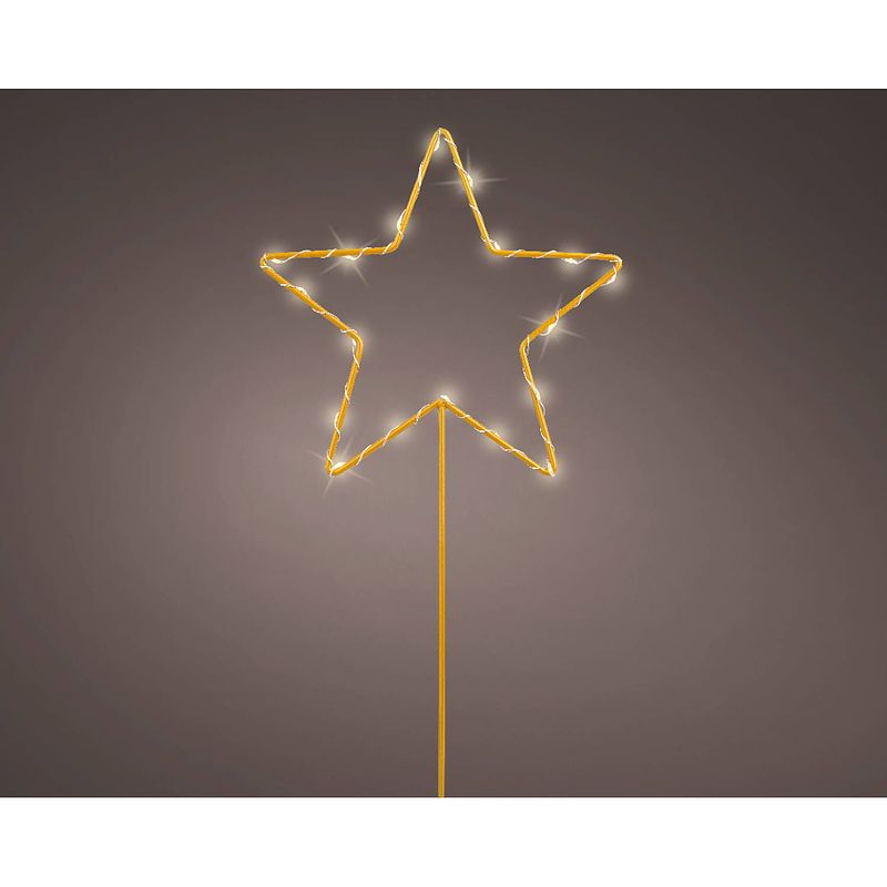 Foto van Lumineo - microled stake b19.5h35 cm goud/wwt kerst