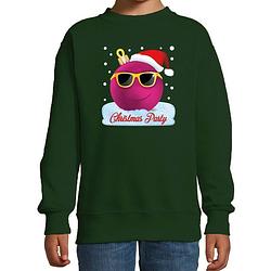 Foto van Foute kersttrui / sweater coole kerstbal groen voor meisjes 3-4 jaar (98/104) - kerst truien kind