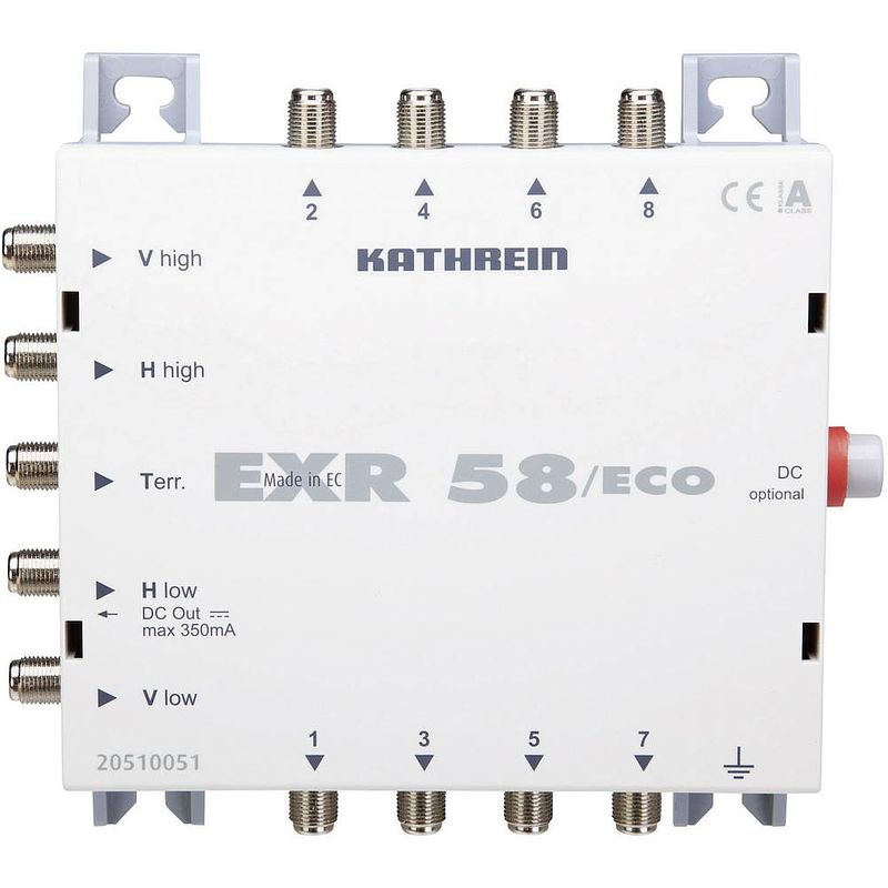 Foto van Kathrein exr 58/eco satelliet multiswitch ingangen (satelliet): 5 (4 satelliet / 1 terrestrisch) aantal gebruikers: 8