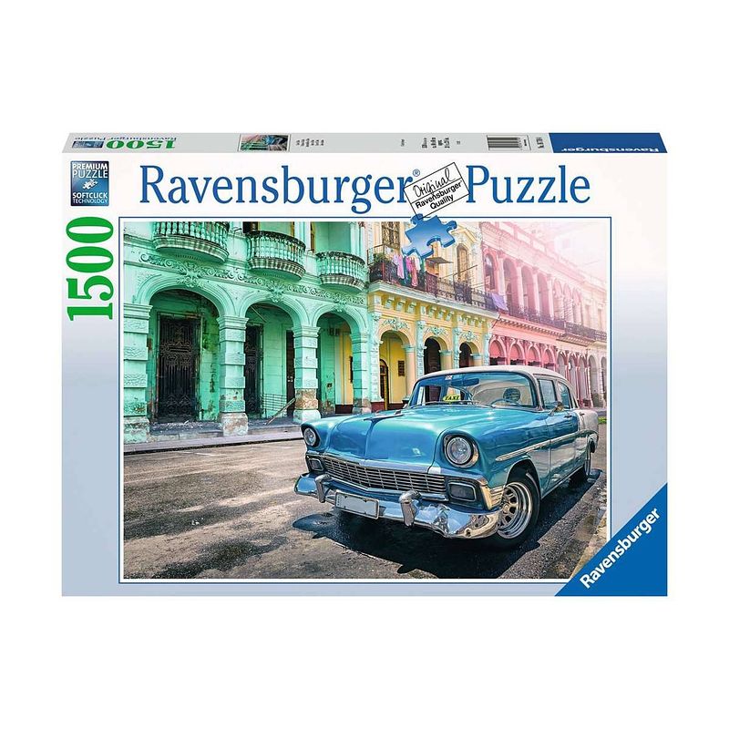 Foto van Ravensburger puzzel 1500 pcs cuba cars