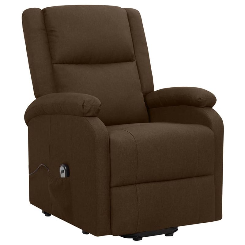 Foto van The living store sta-op-stoel relaxfauteuil - donkerbruin - 70 x 89 x 103.5 cm - elektronisch verstelbaar