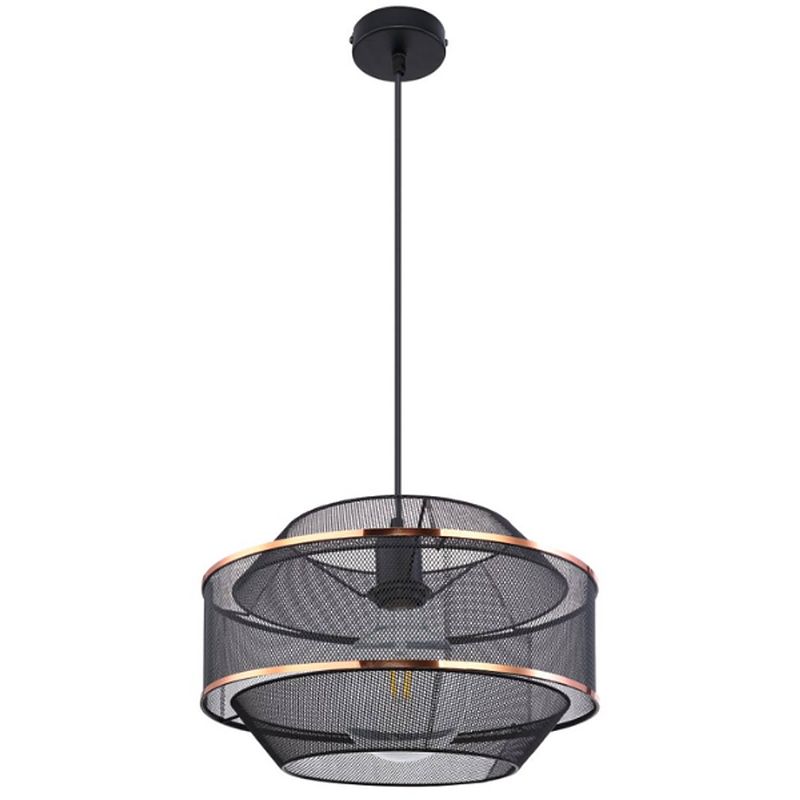 Foto van Industriële hanglamp bellona - l:35cm - e27 - metaal - zwart