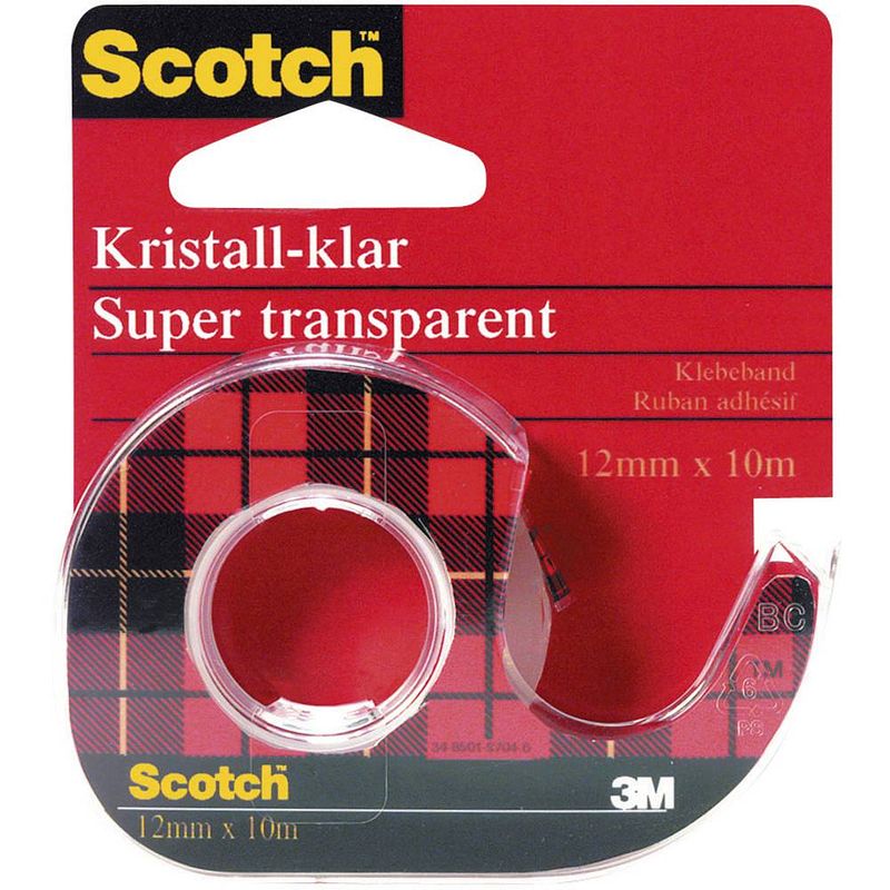 Foto van 3m 70-0713-2152-8 600h1210 plakband scotch crystal clear 600 transparant (l x b) 10 m x 12 mm 1 stuk(s)